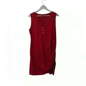 🟠Sucrafas Deep Red Stretch Bodycon Dress – Size XL